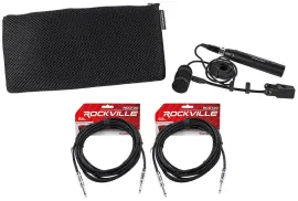 Audio Technica PRO 35 PRO35 Condenser ClipOn Instrument Microphone+2 1/4" Cables