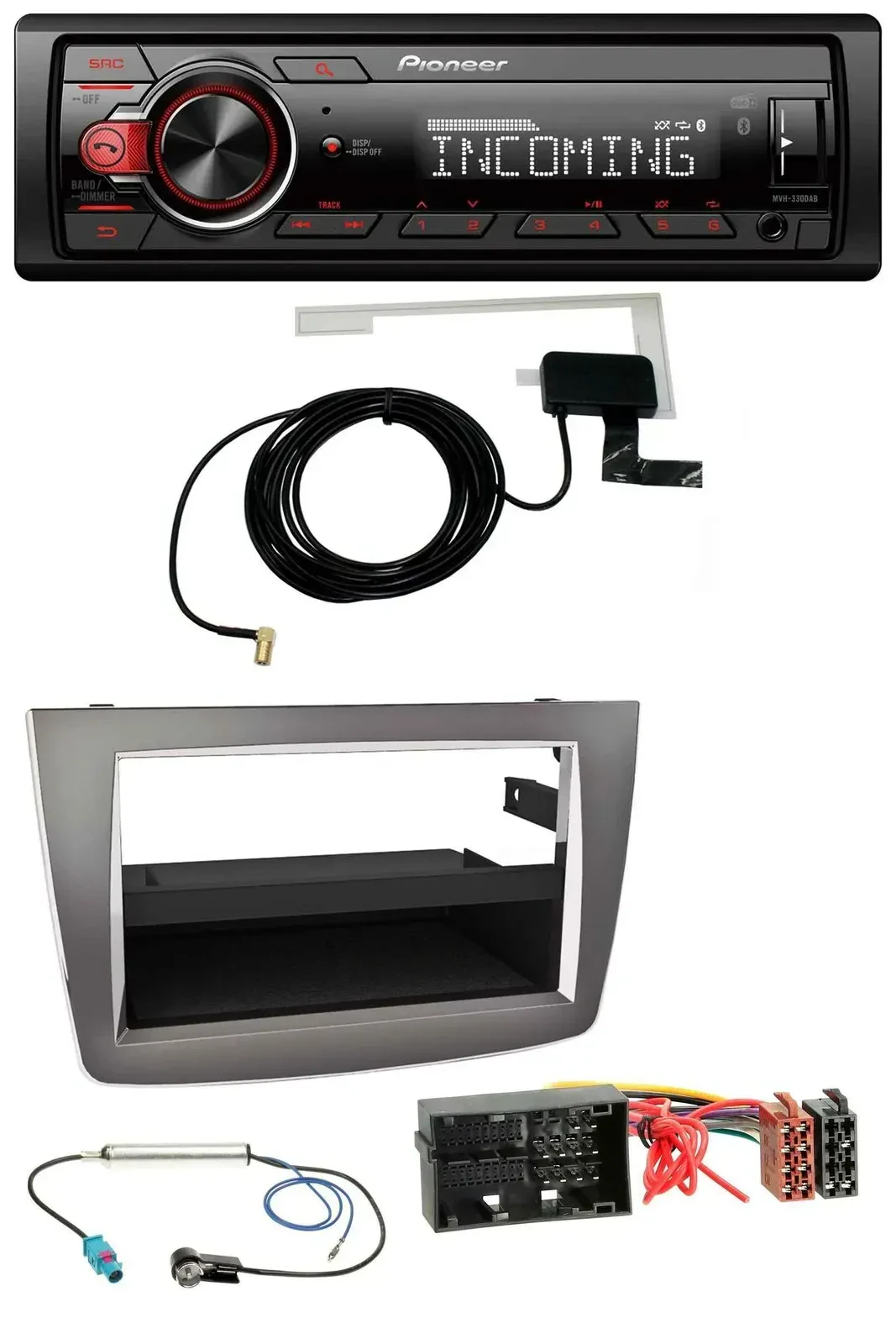 Автомагнитола для Alfa Romeo Mito Pioneer USB MP3 DAB Bluetooth, серебристая