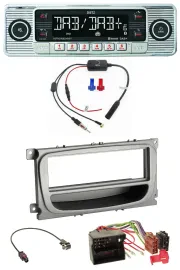 Dietz DAB USB MP3 Bluetooth Autoradio für Ford Mondeo S-Max 07-14 silber Ablagef