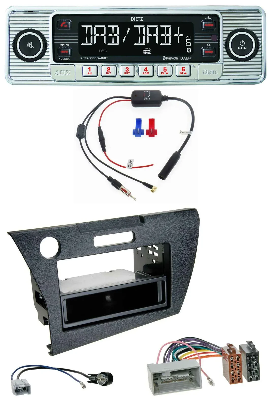 Dietz DAB USB MP3 Bluetooth Autoradio für Honda CR-Z (ZF1, ab 2010)