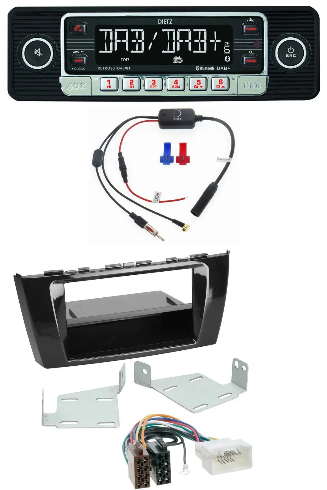 Автомагнитола Dietz MP3, DAB, Bluetooth, USB для Mitsubishi Space Star A00 (с 2013) с карманом