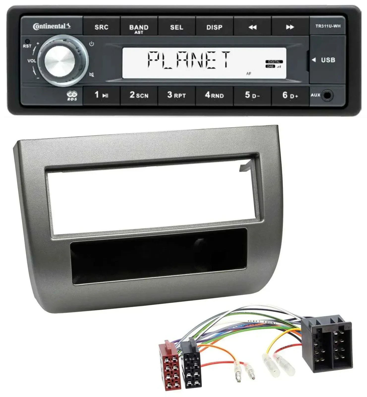Continental USB MP3 AUX 1DIN Autoradio für Lancia Y (843 03-11) anthrazit