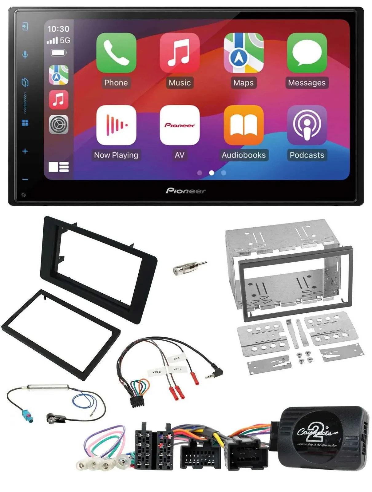 Pioneer DAB USB Lenkrad Bluetooth 2DIN Autoradio für Saab 9-5 2008-2010