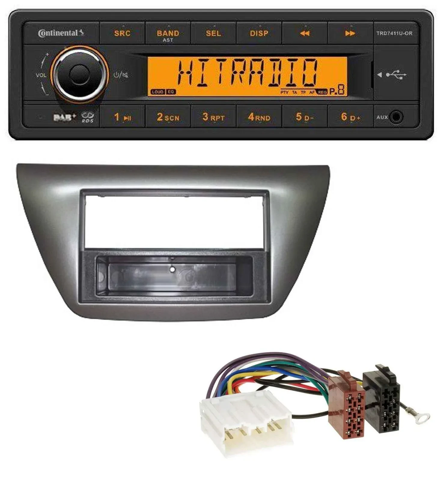Continental 1DIN DAB MP3 AUX USB Autoradio für Mitsubishi Lancer Evo 2004-2008