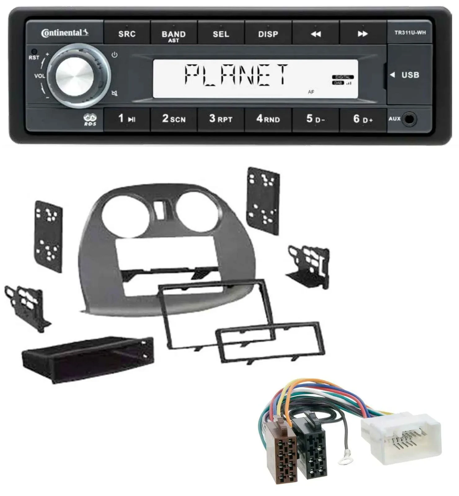 Continental USB MP3 AUX 1DIN Autoradio für Mitsubishi Eclipse 4G 2005-2012