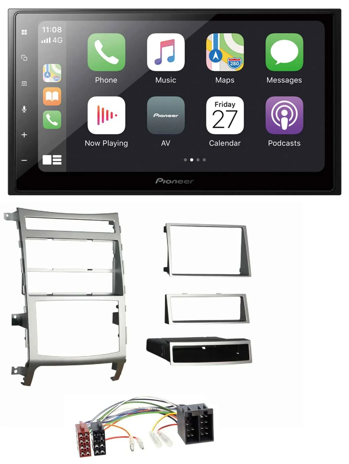 Pioneer MP3 Bluetooth DAB 2DIN USB Autoradio für Hyundai ix55 2009-2012 silber