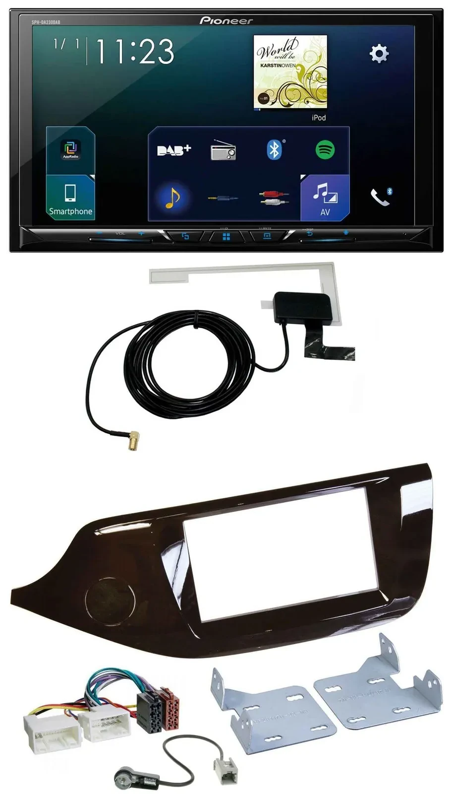 Автомагнитола Pioneer 2DIN DAB USB MP3 Bluetooth для Kia Ceed (с 2012), глянцевая