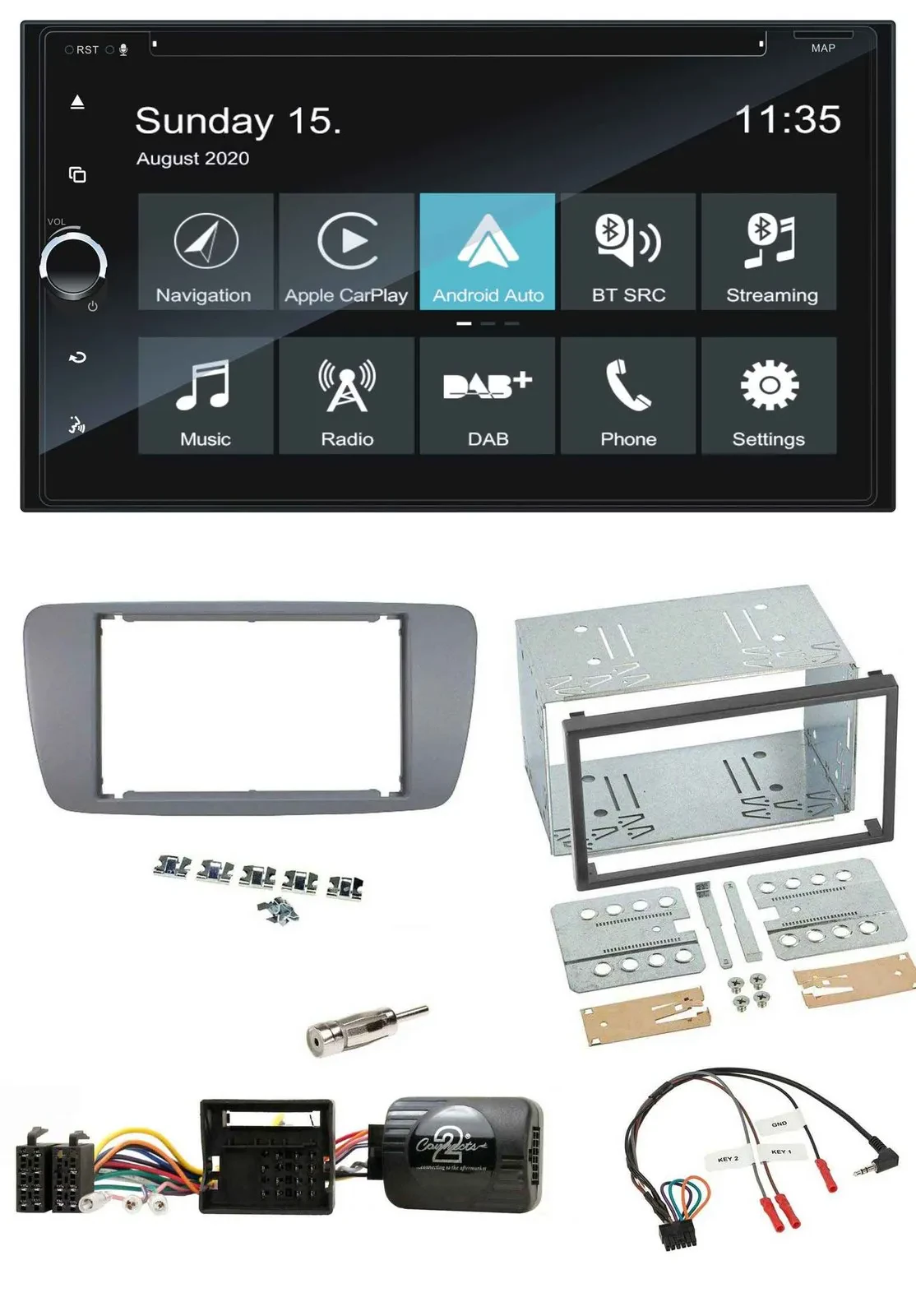 Blaupunkt 2DIN Lenkrad TMC Bluetooth USB DAB Navigation für Seat Ibiza ab 08 con