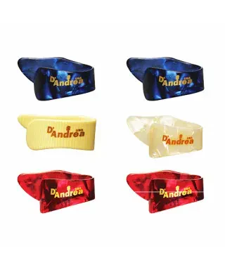 Медиаторы D'Andrea 2012AT-DXC на большой палец, 2 размера (набор, 72 шт.), разноцветные