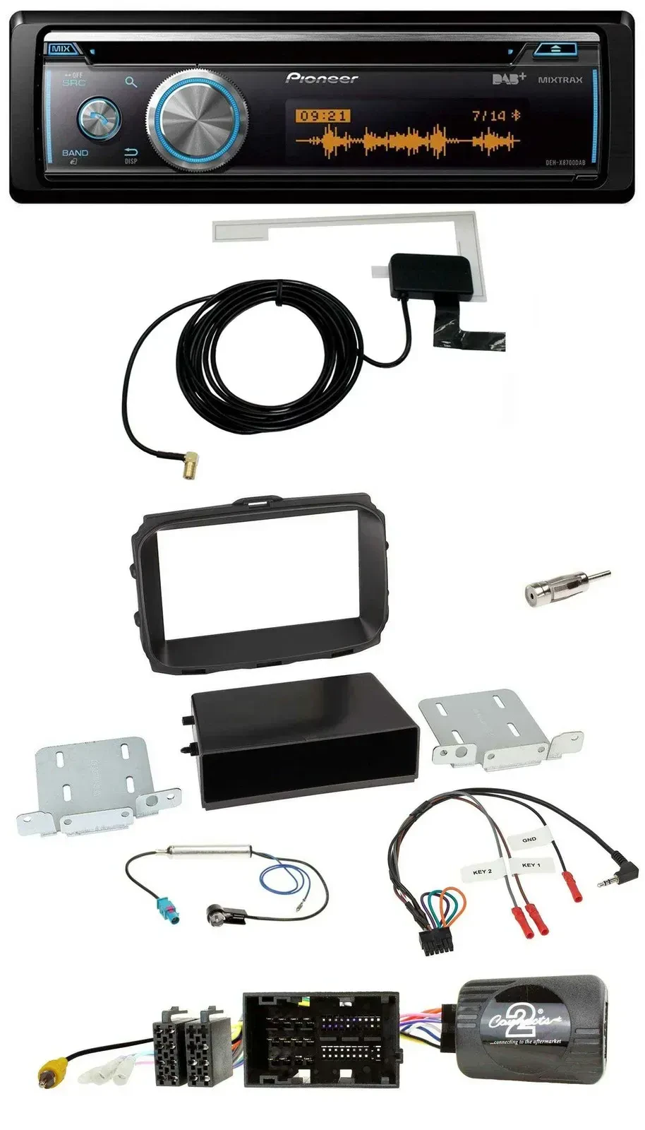 Автомагнитола Pioneer Bluetooth DAB USB CD для Alfa Romeo Giulietta (940 Facelift 2) с поддержкой кнопок на руле