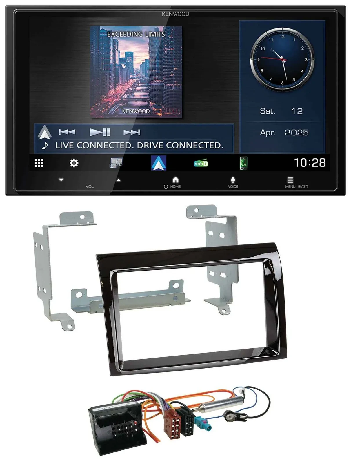 Автомагнитола для Citroen Jumper 2006–2011 Kenwood 2DIN, Bluetooth, USB, DAB, MP3, черный глянец