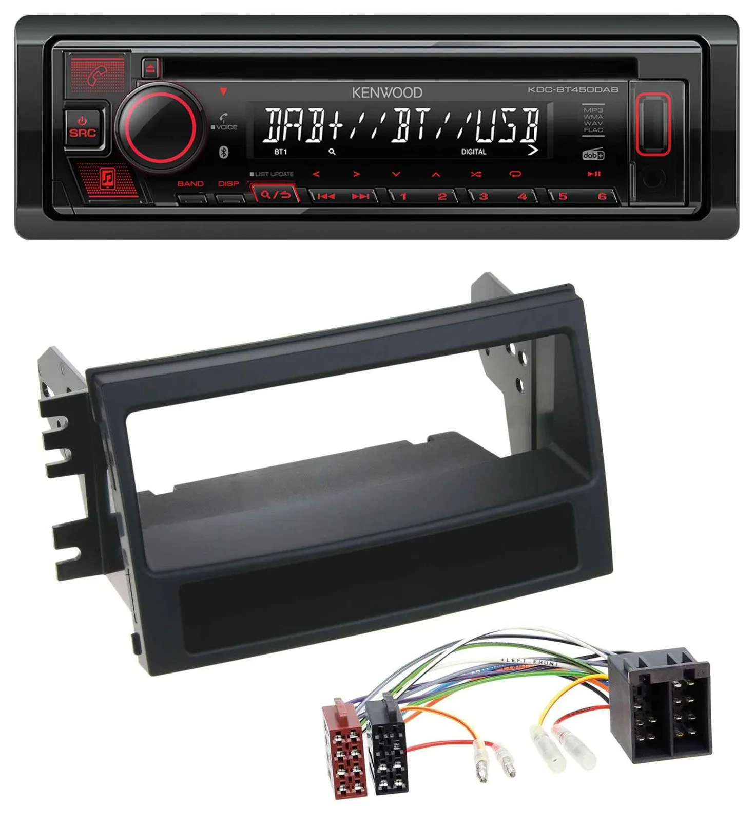 Kenwood MP3 CD USB Bluetooth DAB Autoradio für Kia Soul (AM, 2008-2011)