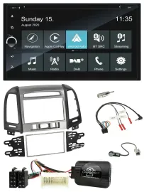 Blaupunkt 2DIN Lenkrad TMC Bluetooth USB DAB Navigation für Hyundai Santa Fe 3 S