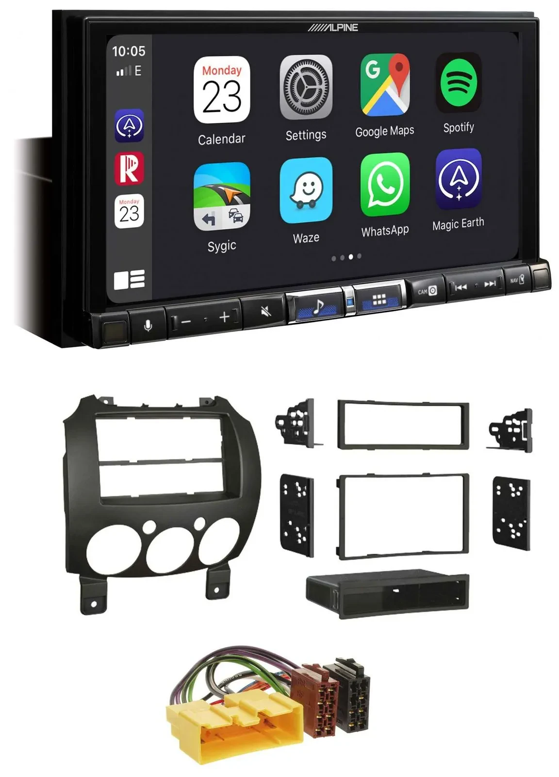 Alpine 2DIN DAB USB MP3 Bluetooth Autoradio für Mazda 2 (ab 2007)