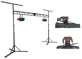 (2) American DJ ENCORE PROFILE PRO COLOR RGBWAL DMX Ellipsoidal Spotlights+Truss