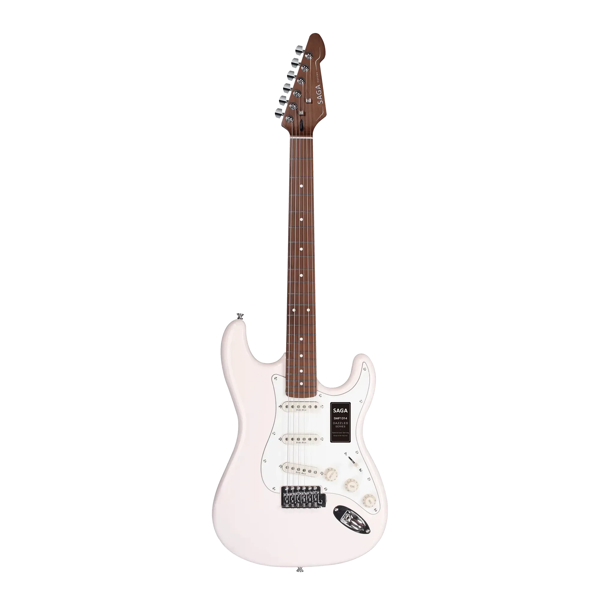 Электрогитара Saga SMF1314WH Dazzles Stratocaster White с чехлом