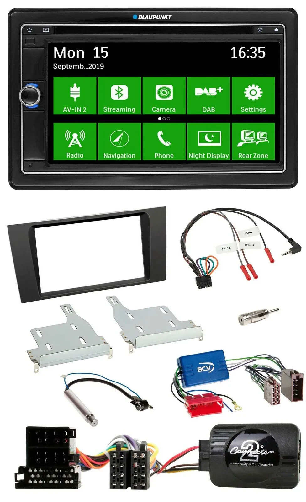 Blaupunkt Bluetooth 2DIN Lenkrad DAB USB TMC Navigation für Audi A4 99-01 Aktivs