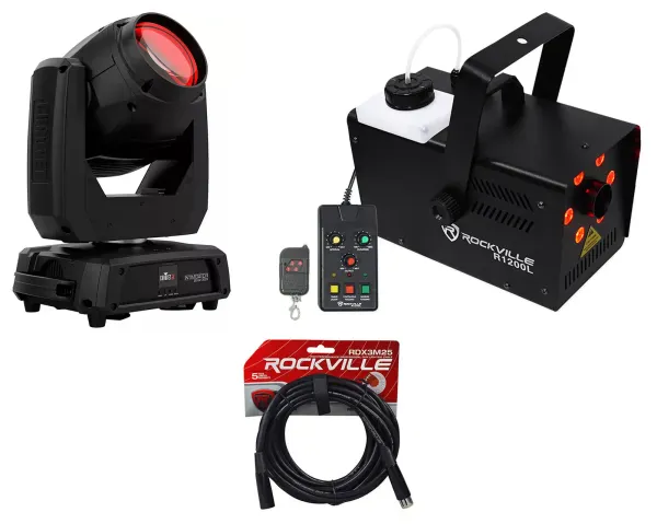 Chauvet DJ Intimidator Beam 360X Moving Head Light+RF Receiver+Fogger+DMX Cable