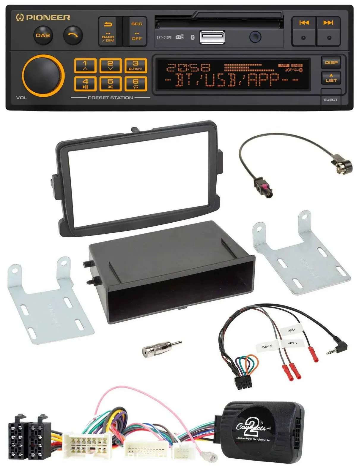 Pioneer DAB Lenkrad USB Bluetooth Autoradio für Dacia Dokker Duster Lodgy ab 12
