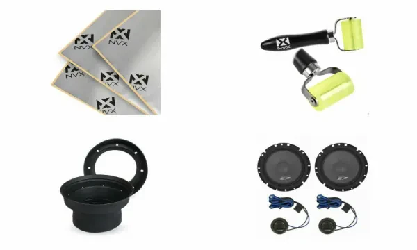 Alpine SXE-1751S 6.5" Component Speakers w/ Speaker Baffles & Sound Dampening