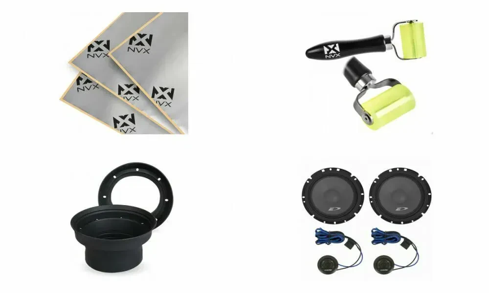 Автодинамики компонентные Alpine SXE-1751S 6.5" (набор) с бафлами для динамиков и шумоизоляцией