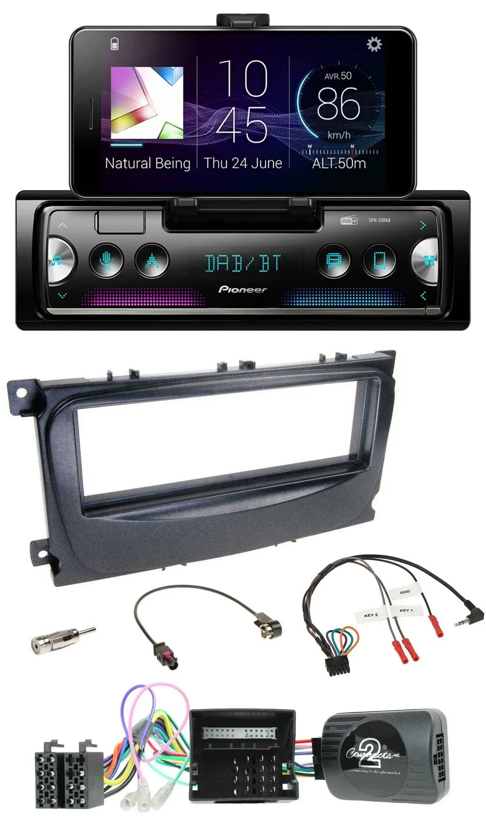 Pioneer USB Lenkrad Bluetooth DAB Autoradio für Ford Mondeo S-Max 2007-14 Can-Bu