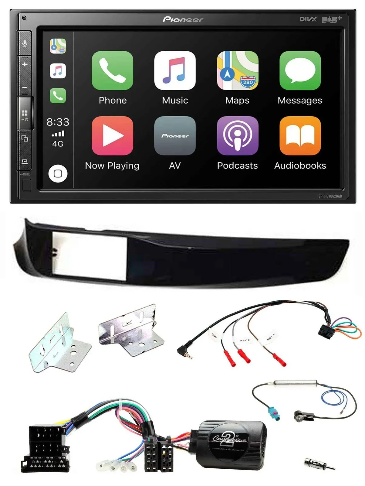 Pioneer USB Lenkrad DAB 2DIN Bluetooth Autoradio für Alfa Giulietta 940 10-14 sc