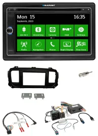Blaupunkt Bluetooth 2DIN Lenkrad DAB USB TMC Navigation für Citroen Jumpy Spacet