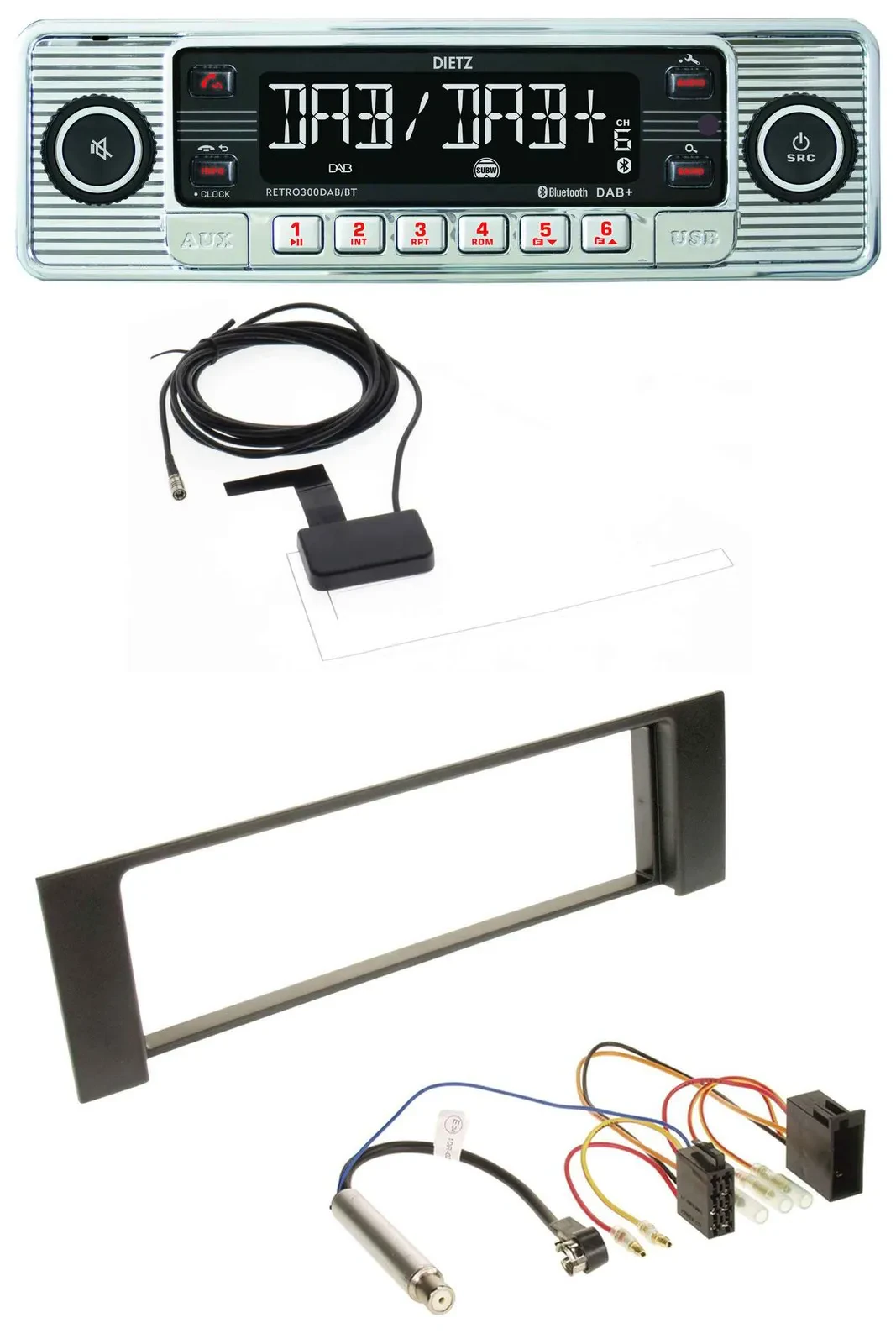 Dietz Bluetooth USB MP3 DAB Autoradio für Audi A4 (B6, 00-04) - ISO