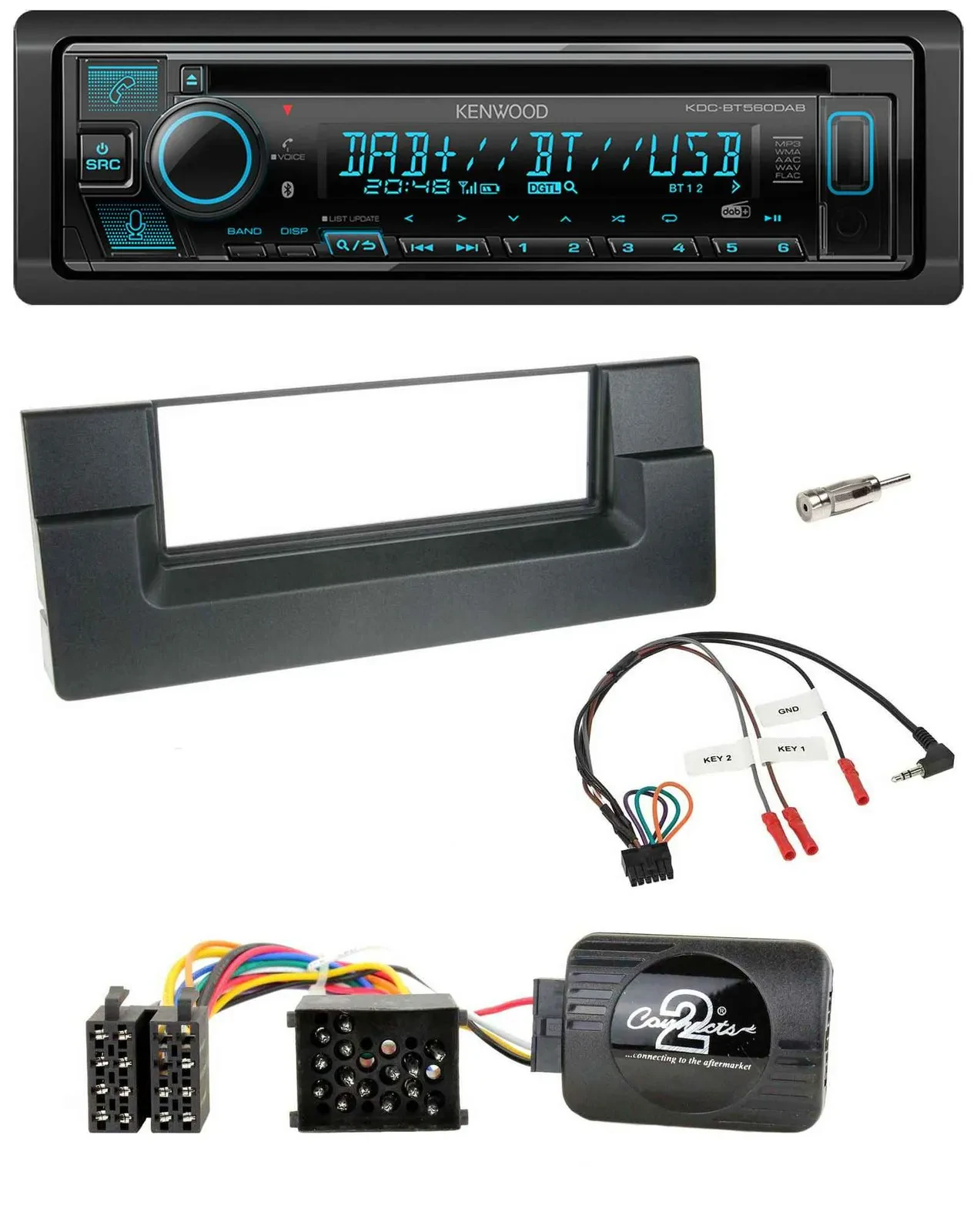 Kenwood Bluetooth DAB CD Lenkrad USB Autoradio für BMW 5er E39 1996-2004 Aktivsy