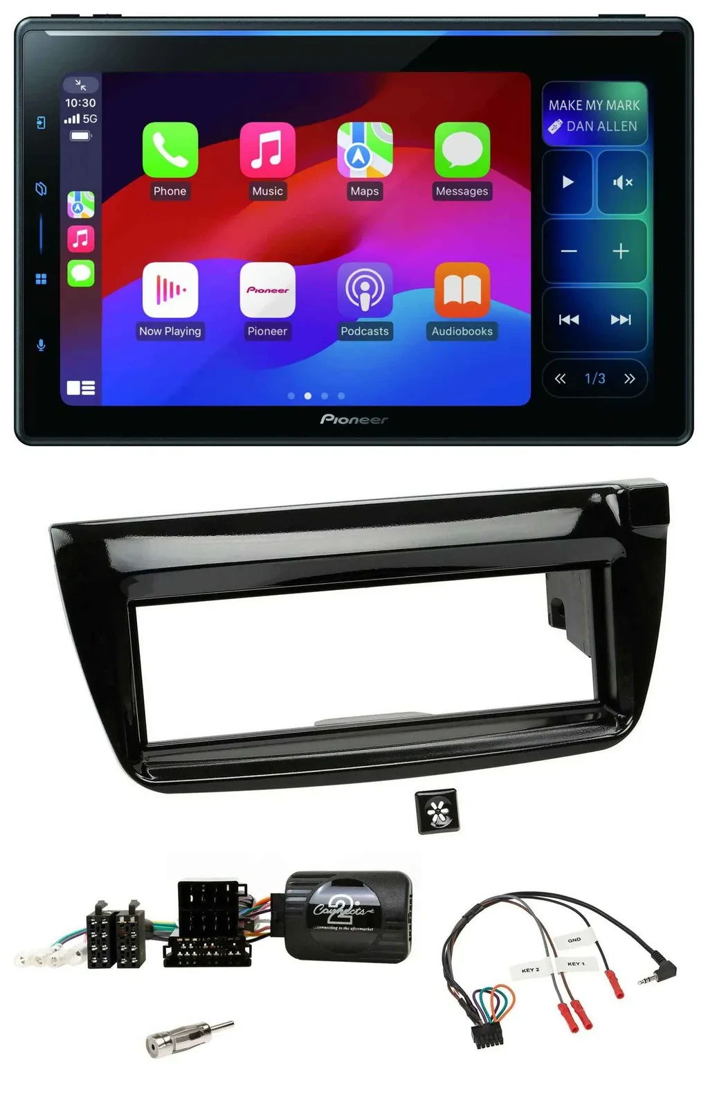 Pioneer Bluetooth DAB Lenkrad USB Autoradio für Fiat Doblo 2012-2015 piano