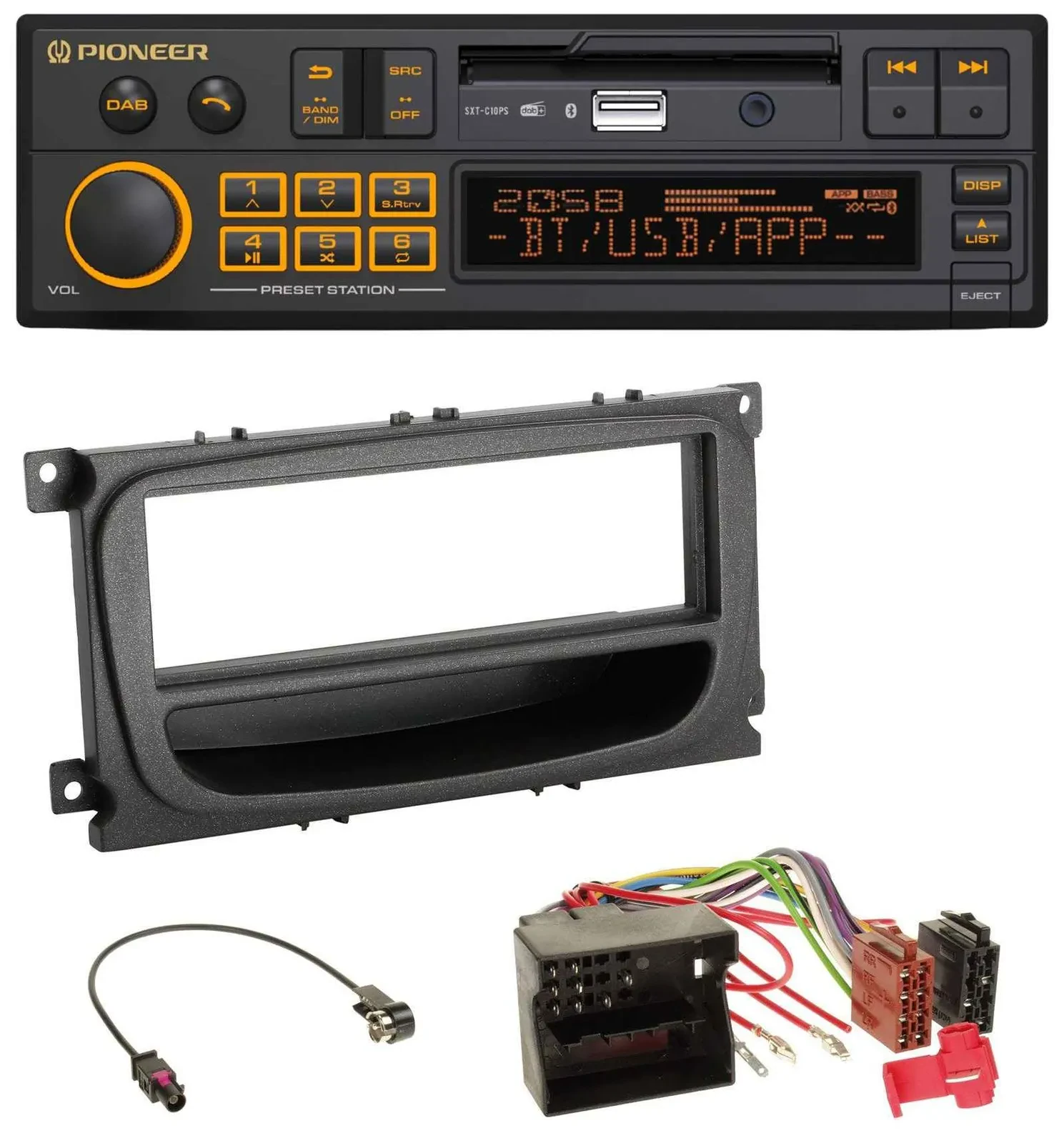 Автомагнитола для Ford C‑Max/Focus/Galaxy (с 2007) Pioneer DAB, MP3, USB, Bluetooth