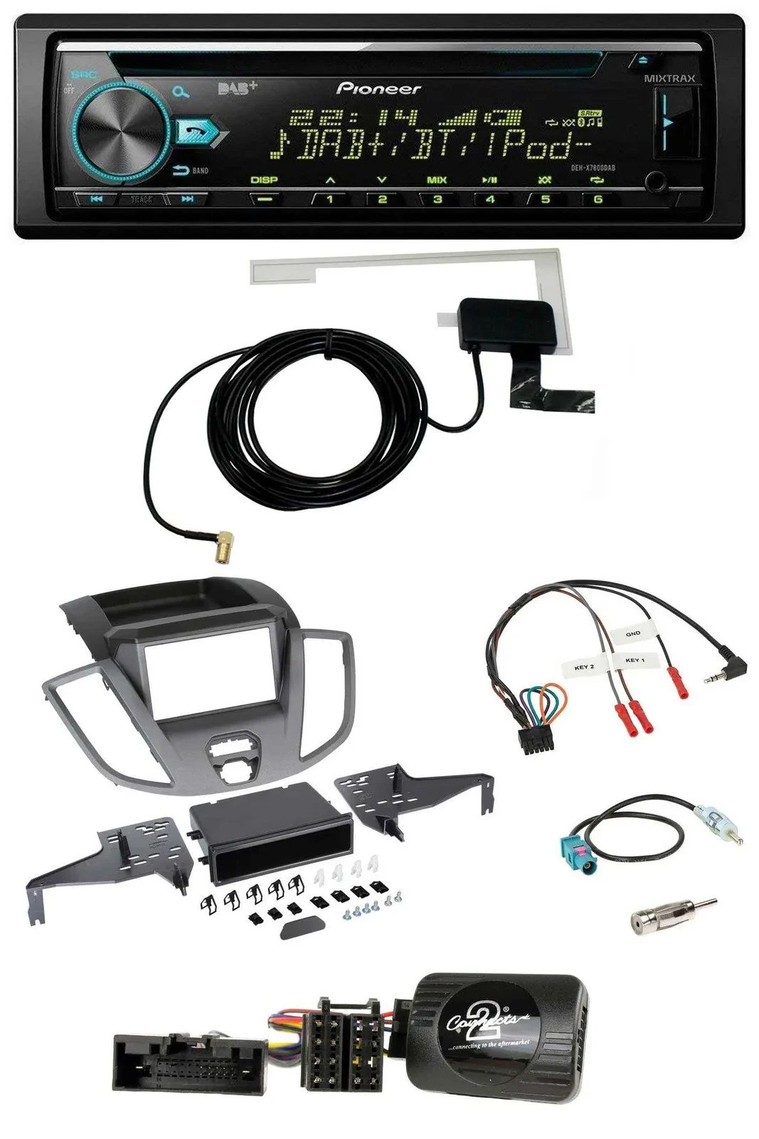 Pioneer MP3 Lenkrad CD USB DAB Autoradio für Ford Transit V363 15-18 ohne Displa