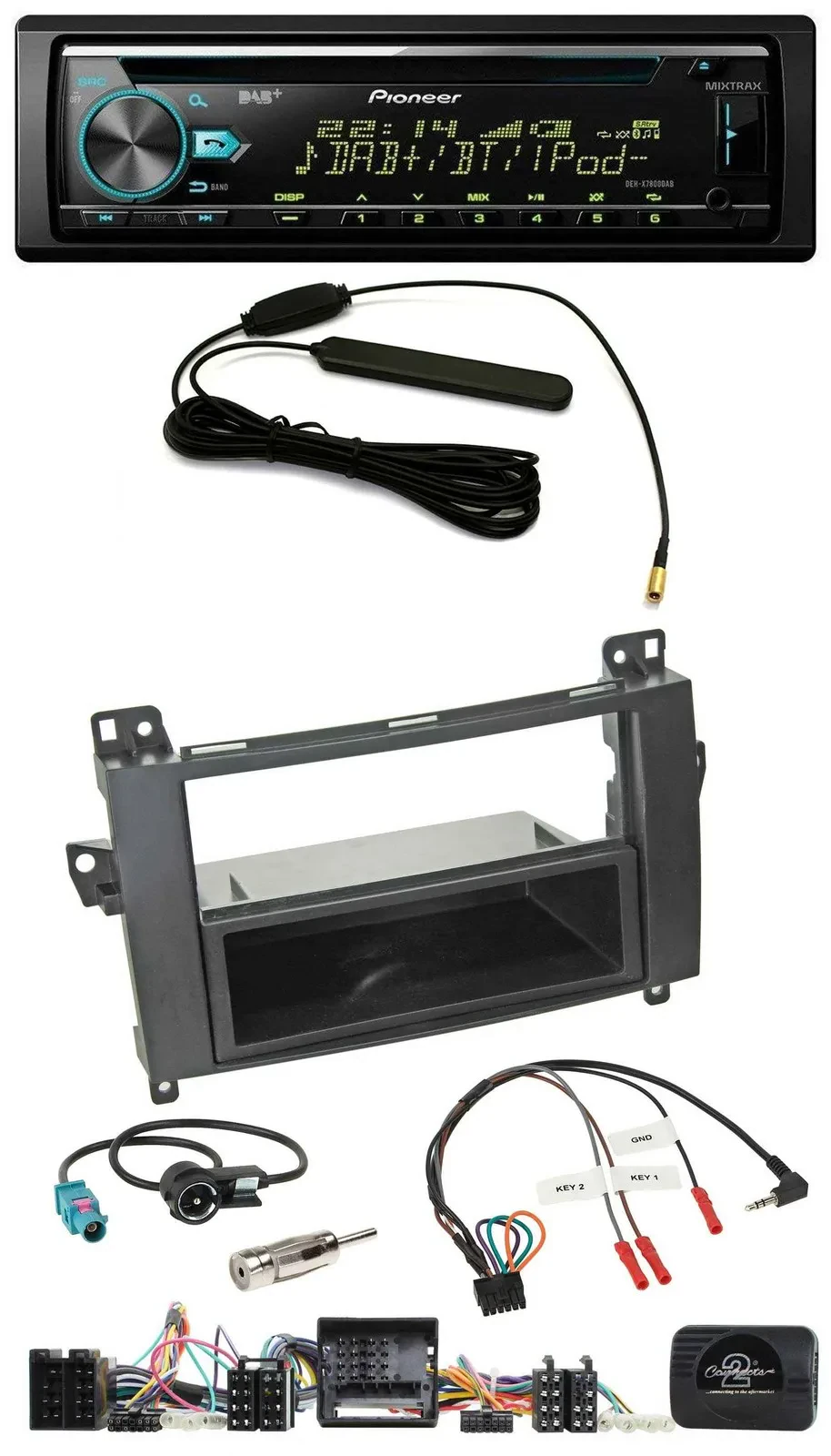 Pioneer CD MP3 Lenkrad DAB USB Autoradio für Mercedes A-Klasse W169 B-Klasse T42