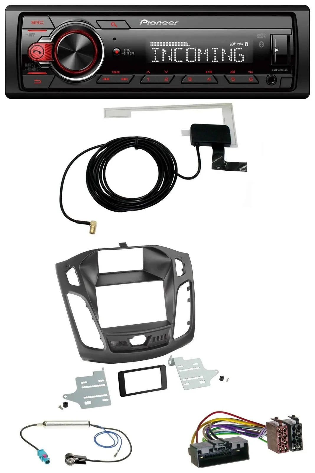 Pioneer MP3 AUX CD DAB USB Autoradio für Ford Focus (DYB, 2011-2014)
