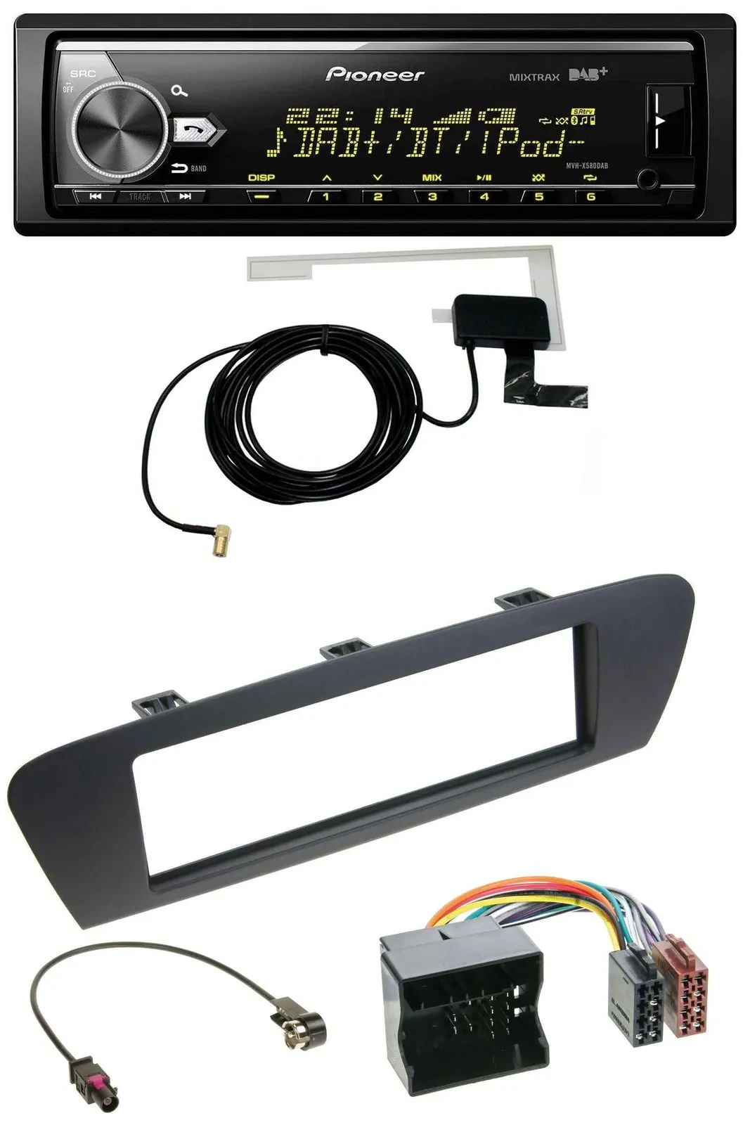 Автомагнитола для Renault Scenic (с 2012) Pioneer Bluetooth, DAB, USB, MP3, коричневый