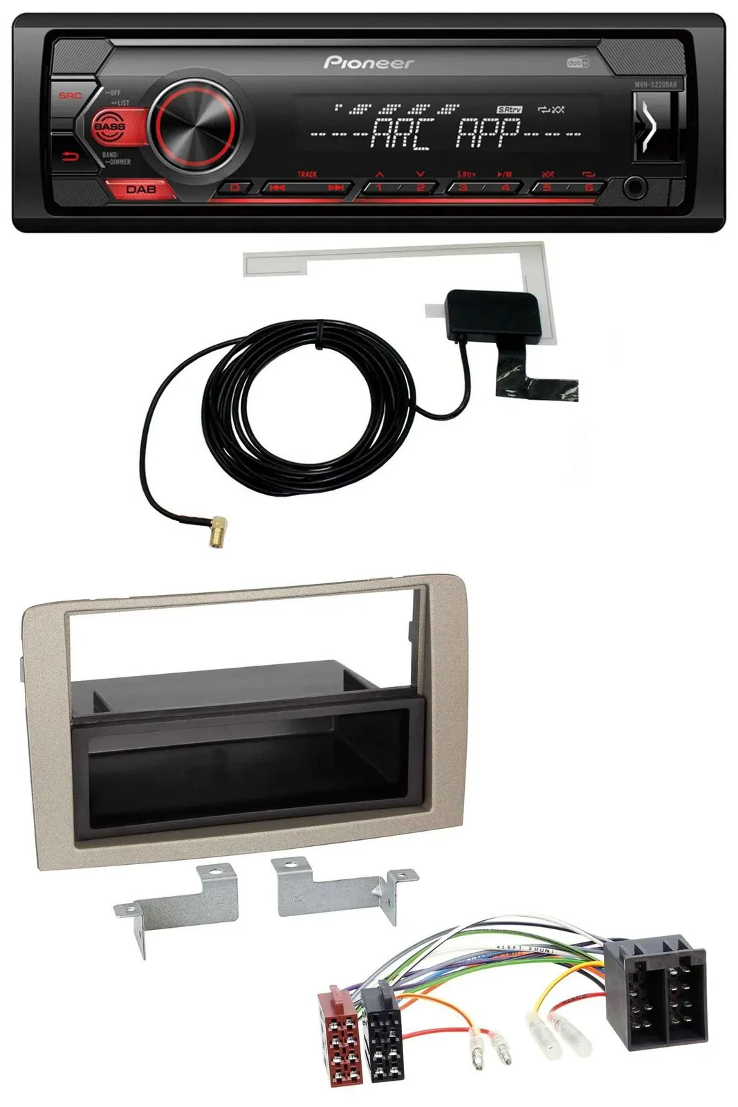 Pioneer 1DIN USB DAB MP3 AUX Autoradio für Lancia Musa (ab 2005)