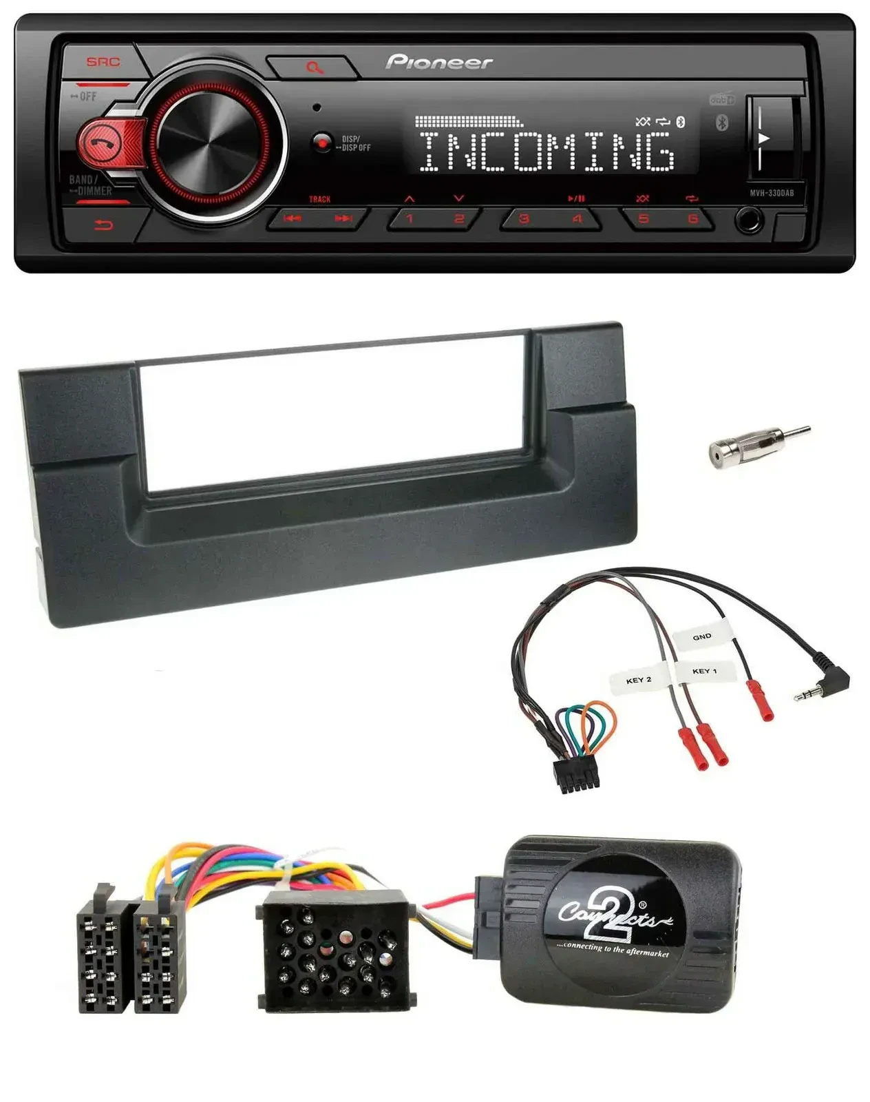 Автомагнитола Pioneer Bluetooth, USB, DAB для BMW 5 Series E39 (1996–2004), поддержка управления на руле, для активной аудиосистемы