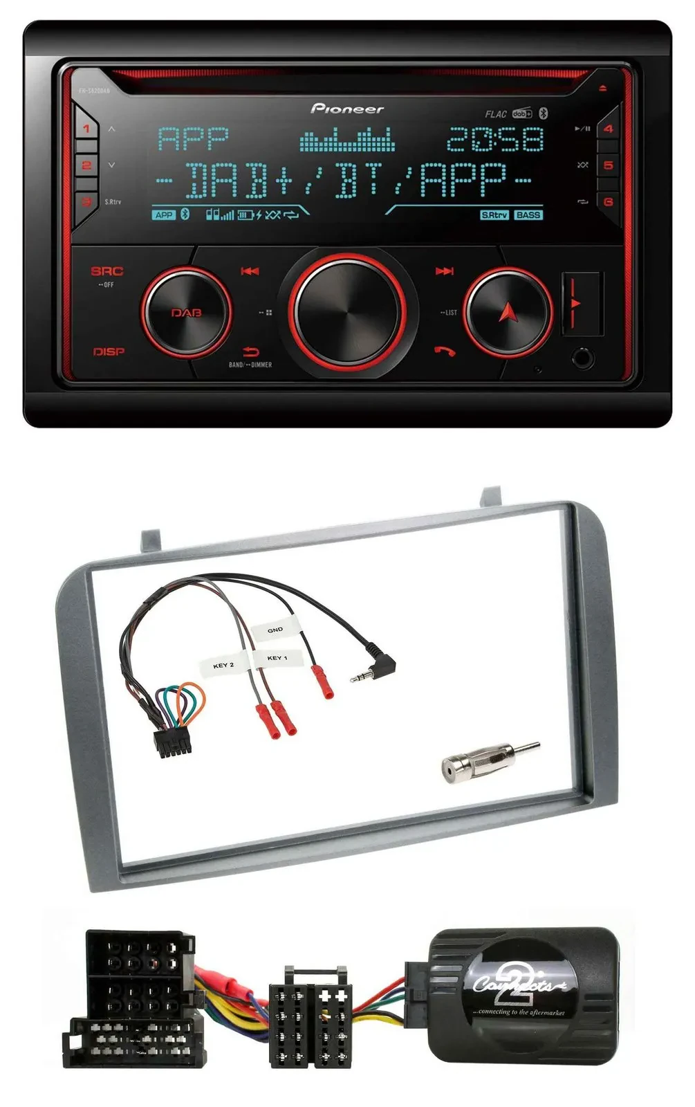 Pioneer 2DIN DAB Lenkrad Bluetooth USB CD Autoradio für Alfa Romeo GT 147 2000-2