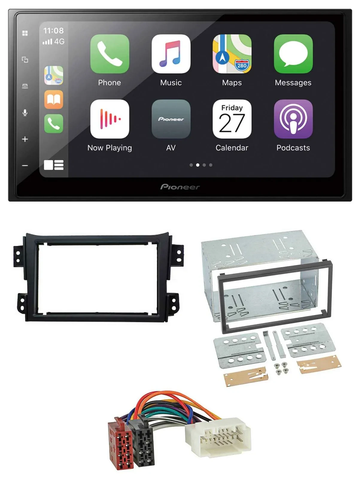 Автомагнитола Pioneer 2-DIN, MP3, Bluetooth, DAB, USB для Opel Agila B / Suzuki Splash (2008)