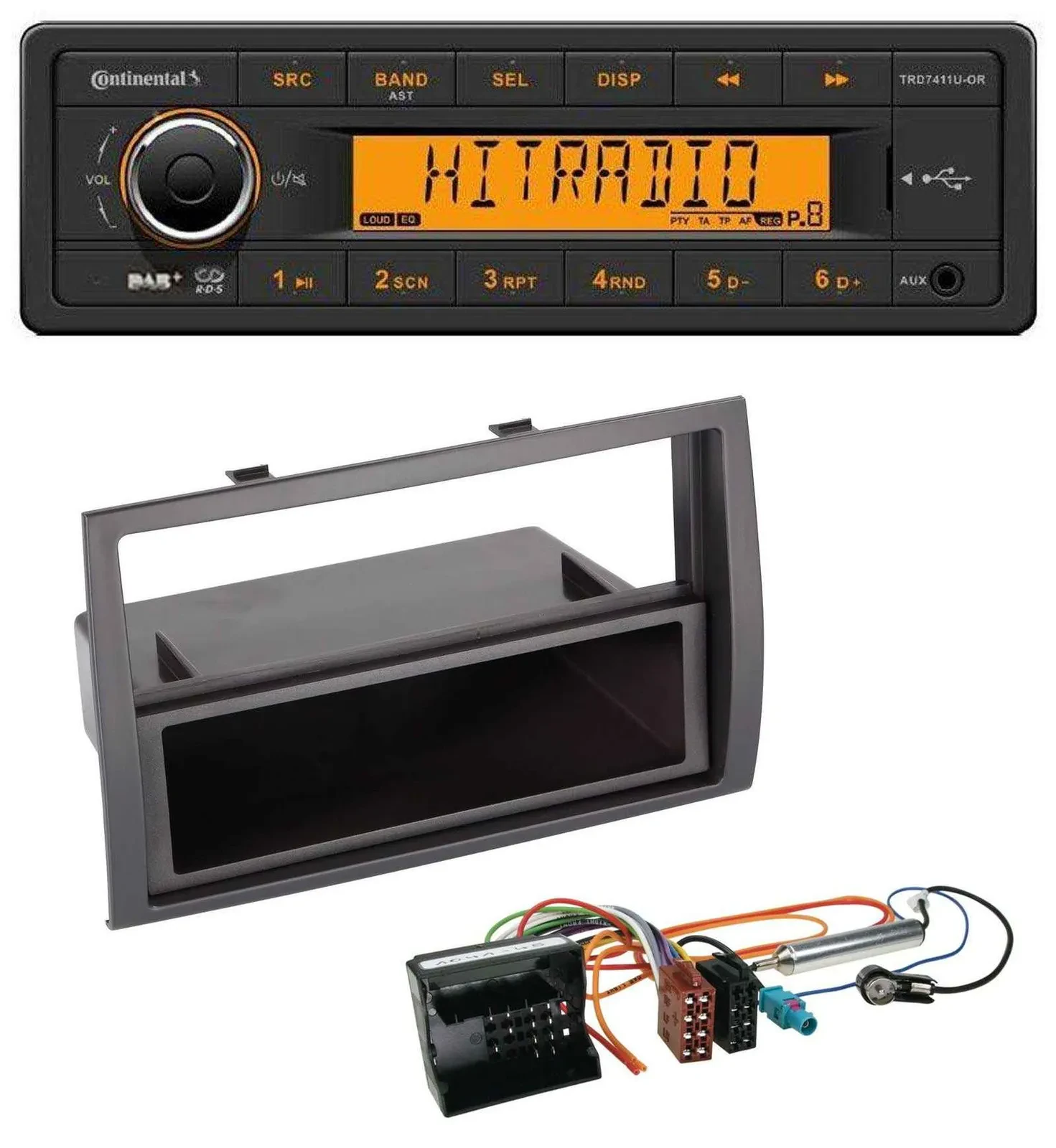 Автомагнитола Continental 1-DIN DAB, MP3, AUX, USB для Citroen Jumper 2006–2011 (Quadlock)