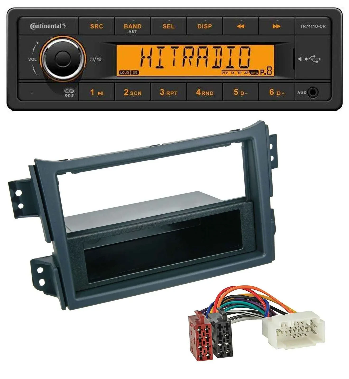 Continental 1DIN USB AUX MP3 Autoradio für Opel Agila B 2008-2014 Suzuki Splash