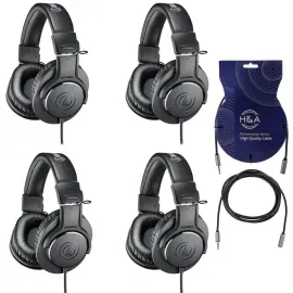 Audio-Technica [4] ATH-M20x Professional Monitor Headphones, Black, With Cables