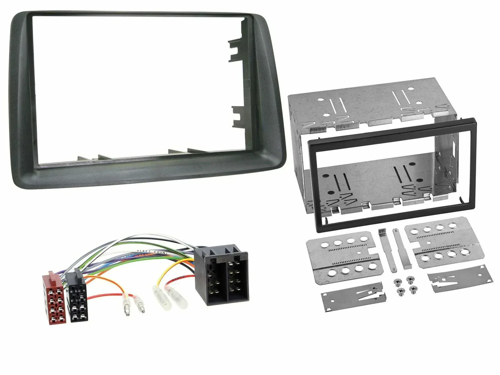 Einbauset Doppel DIN Autoradio für Fiat Panda 2003-2012 grau
