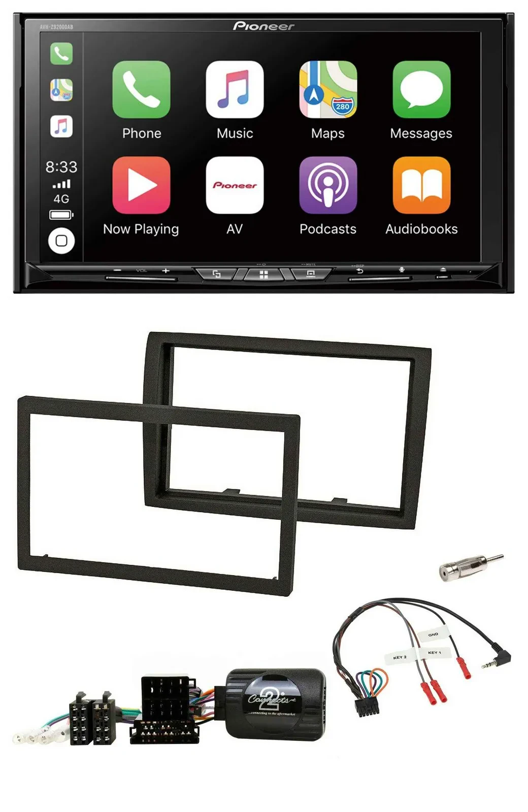 Pioneer 2DIN Lenkrad USB DAB DVD Bluetooth Autoradio für Fiat Ducato