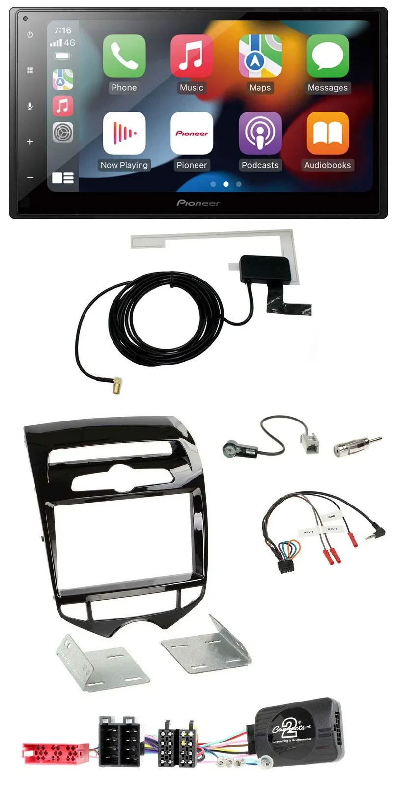 Автомагнитола Pioneer для Hyundai ix20 (с 2010), 2DIN, USB, Bluetooth, DAB