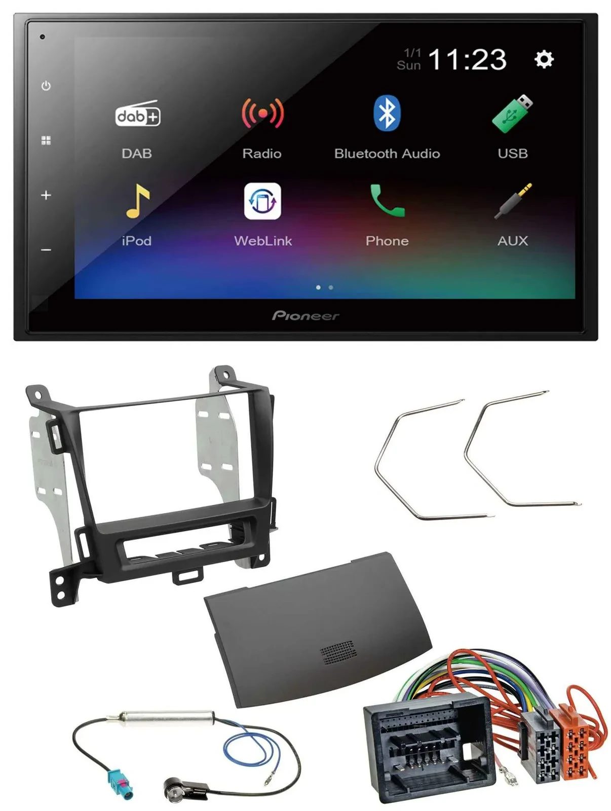 Pioneer USB Bluetooth DAB 2DIN MP3 Autoradio für Opel Zafira ab 12 jet black