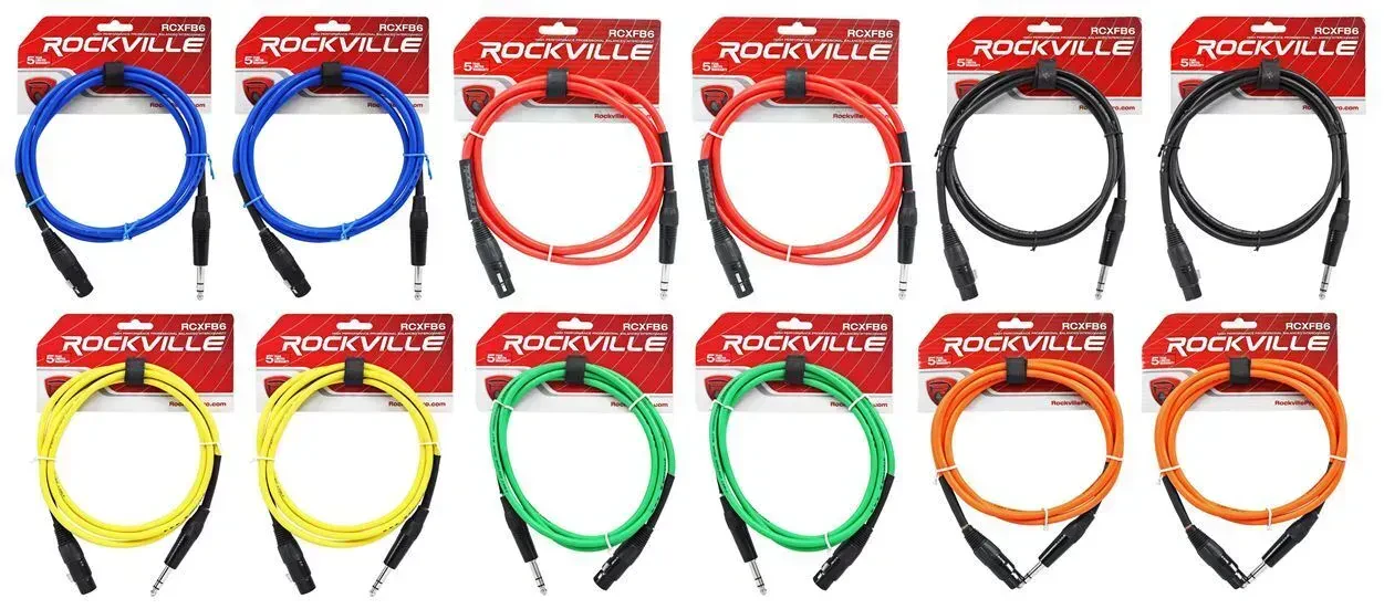 Коммутационный кабель Rockville RCXFB6 Multi Color 1.8 м (12 штук)
