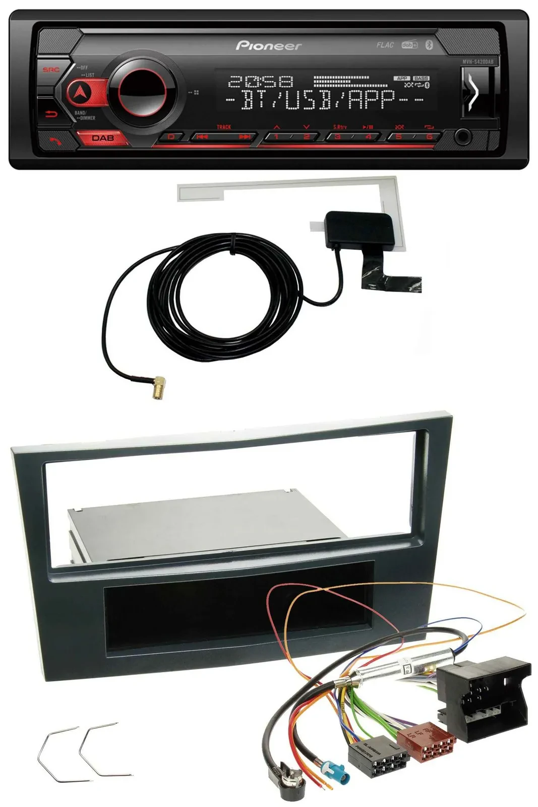 Автомагнитола Pioneer DAB/USB/MP3/Bluetooth для Opel Corsa D (с 2005), черный