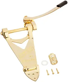 Bigsby B6G Gold Vibrato Tremolo Tailpiece, Gretsch Guitar Logo, 006-0143-100